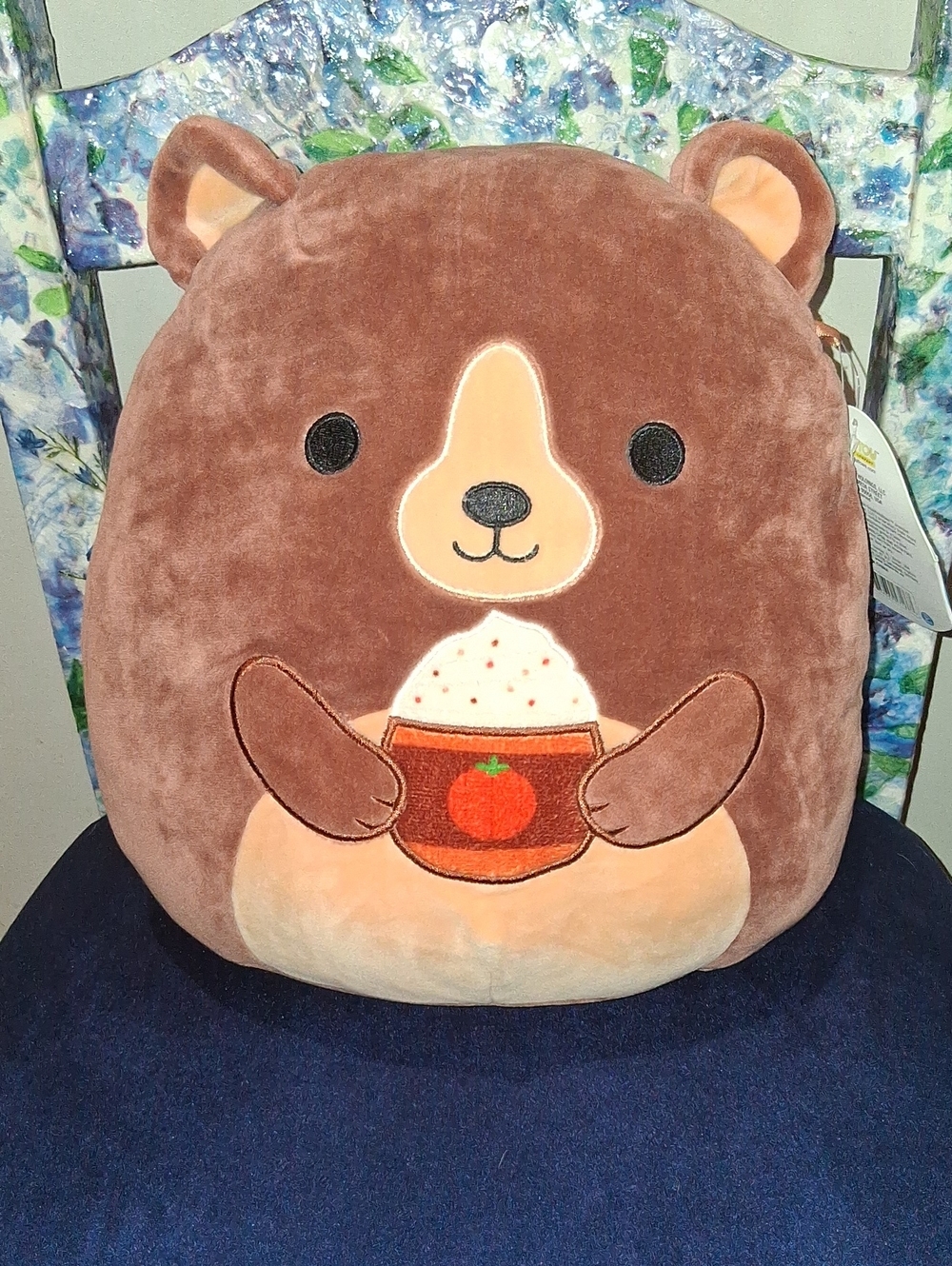 Squishmallows Brown Bear "Baron" Plush with Pumpkin Spice Design